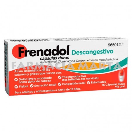 FRENADOL DESCONGESTIVO 16 CAPSULES DURES