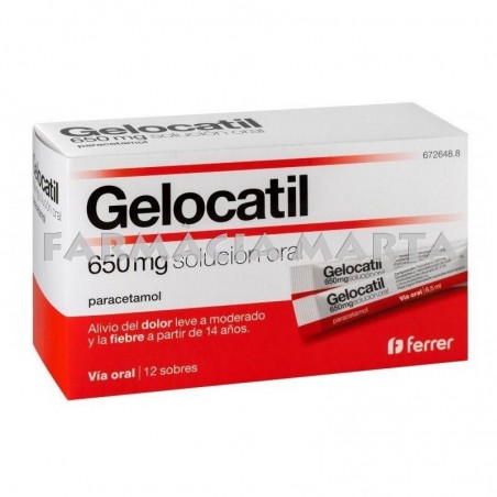 GELOCATIL 650 MG SOLUCIÓ ORAL 12 SOBRES