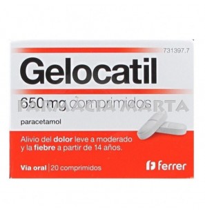 GELOCATIL 650 MG 20 COMPRIMITS