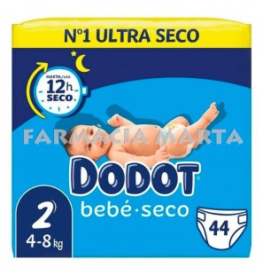 DODOT PAÑAL INFANTIL T2 ULTRA SECO 4-8 KG 44 UNITATS