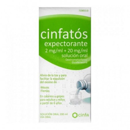 CINFATOS EXPECTORANTE 2 MG/ML + 20 MG/ML SOLUCIÓ ORAL 200 ML