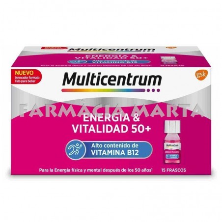 MULTICENTRUM ENERGIA & VITALIDAD 50+ 15 FLASCONS