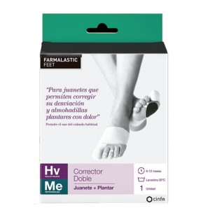 FARMALASTIC FEET CORRECTOR DOBLE JUANETE + PLANTAR T-M PEU ESQUERRA UNA UNITAT