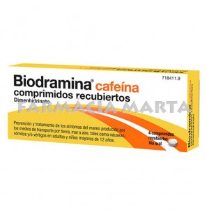 BIODRAMINA CAFEINA 4 COMPRIMIDOS