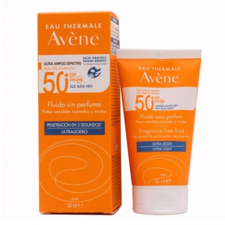 AVENE SOLAR FLUIDO SIN PERFUME SPF50+ 50 ML