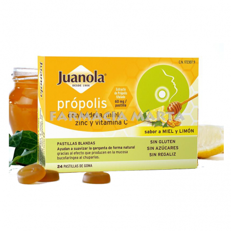 JUANOLA PRÓPOLIS HEDERA MIEL LIMON 24 PASTILLES