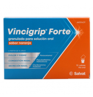 VINCIGRIP FORTE GRANULAT SOLUCIÓ ORAL 10 SOBRES