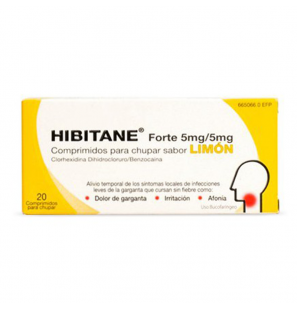 HIBITANE FORTE 5MG/5MG LIMÓN 20 COMPRIMITS