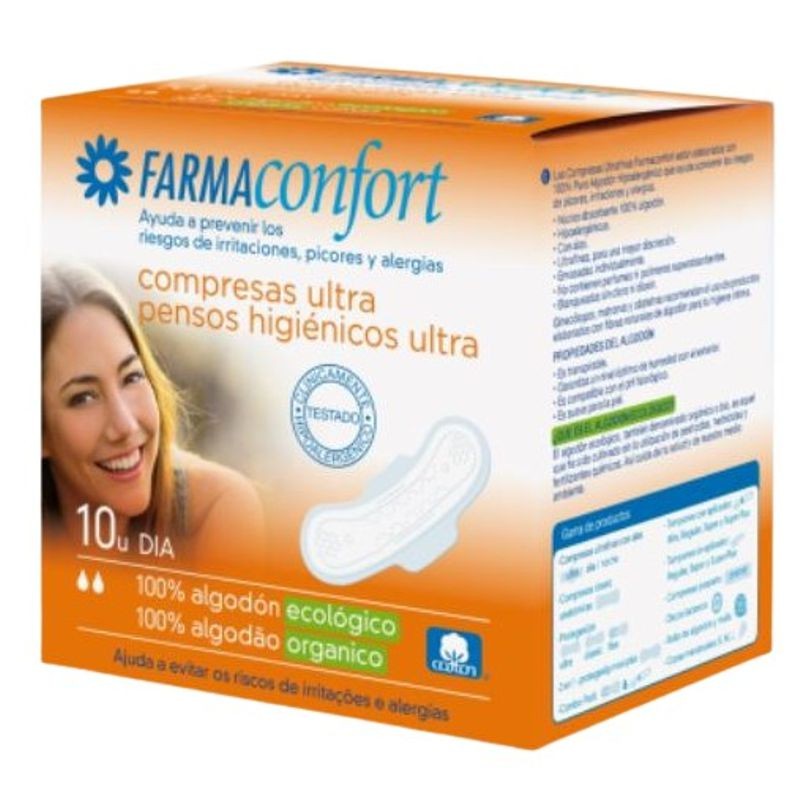 FARMACONFORT ULTRA ALGODON 10 COMPRESES