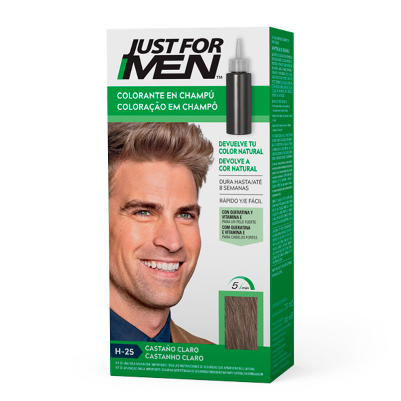 JUST FOR MEN COLORANT XAMPÚ CASTANY CLAR