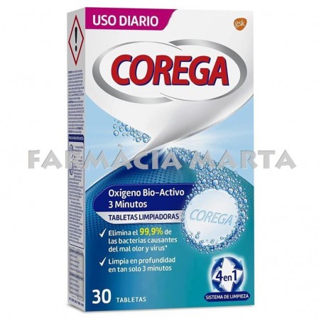 COREGA OXÍGENO BIO-ACTIVO 3 MINUTS 30 PASTILLES