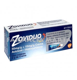 ZOVIDUO 50MG/GR + 10MG/GR CREMA 2 GR