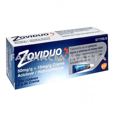 ZOVIDUO 50MG/GR + 10MG/GR CREMA 2 GR