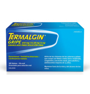 TERMALGIN GRIPE 650 MG/15,58 MG/4 MG GRANULAT 10 SOBRES