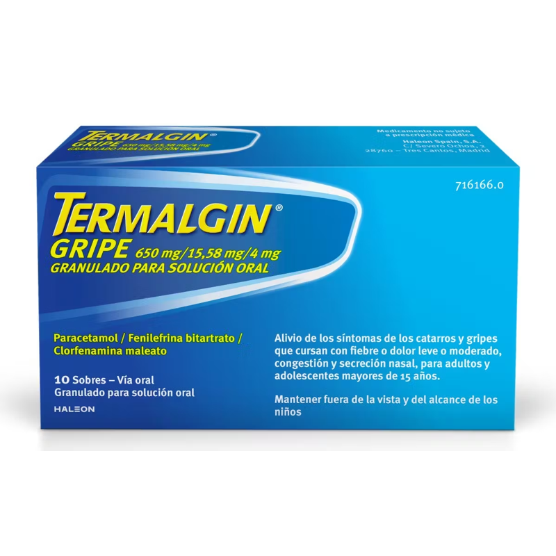 TERMALGIN GRIPE 650 MG/15,58 MG/4 MG GRANULAT 10 SOBRES