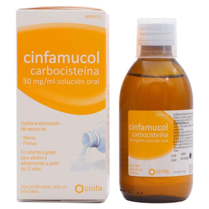 CINFAMUCOL CARBOCISTEÍNA 50 MG/ML SOLUCIÓ ORAL 200 ML