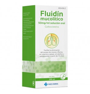 FLUIDIN MUCOLÍTICO 50 MG/ML SOLUCIÓ ORAL 200 ML