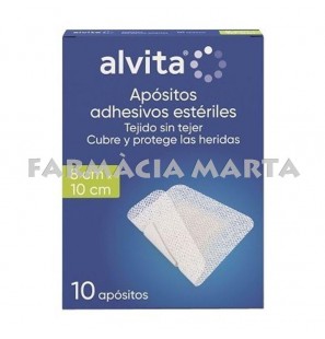 ALVITA APÒSIT ADHESIU ESTÈRIL 8X10CM 10 UNITATS