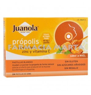 JUANOLA PRÓPOLIS HEDERA MIEL 24 PASTILLES