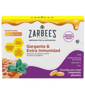 ZARBEES GARGANTA EXTRA INMUNIDAD 24 PASTILLES