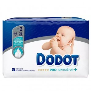 DODOT PAÑAL INFANTIL T2 PRO SENSITIVE+ 4-8 KG 36 UNITATS