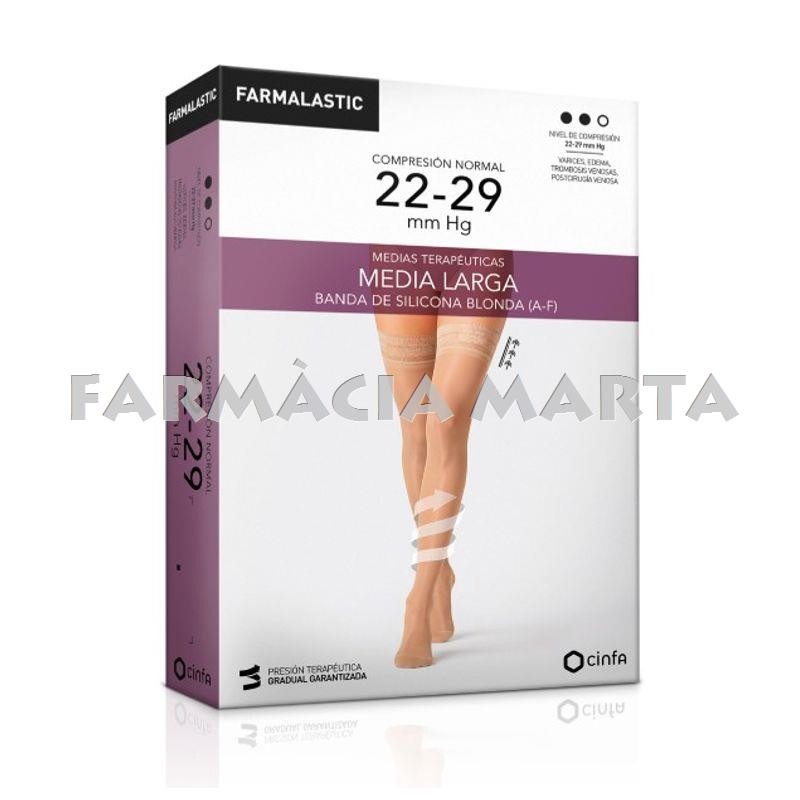 FARMALASTIC MEDIA LARGA COMPRESSIÓ NORMAL BANDA SILICONA BLONDA T-M