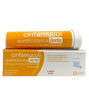 CINFAMUCOL ACETILCISTEINA FORTE 600 MG 20 COMPRIMITS