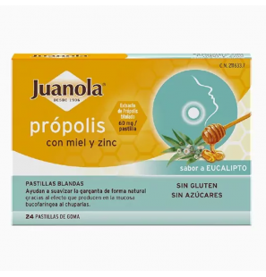 JUANOLA PRÓPOLIS MIEL ZINC 24 PASTILLES