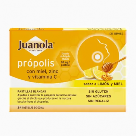 JUANOLA PROPOLIS LIMON MIEL 24 PASTILLES